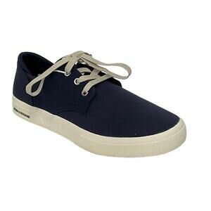Sun + Stone Men’s Kiva Navy Cotton Canvas Sneakers Size 10